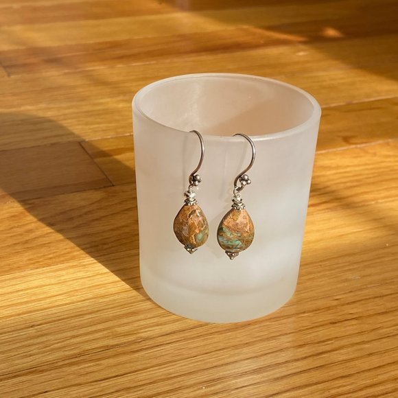 Jasper Earrings, Brown And Green Earrings, Natural Stone Earrings Boho Hippie - Picture 9 of 16